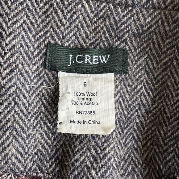 J.Crew + Robert Noble Scotland Blazer Gray Herringbone Womens Sz 6 - Picture 3 of 10